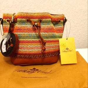 NWT Patricia Nash Civetta Drawstring Spanish Multi Zig Zag